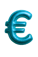 Blauer Eurozeichen Ballon
